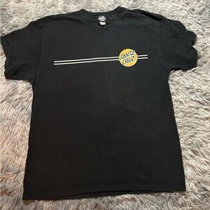 Santa Cruz Skateboards Black Tee with Yellow Emblem